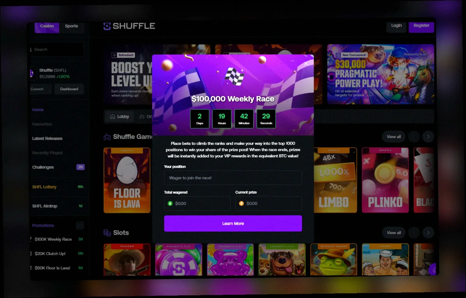Shuffle Casino bonus India